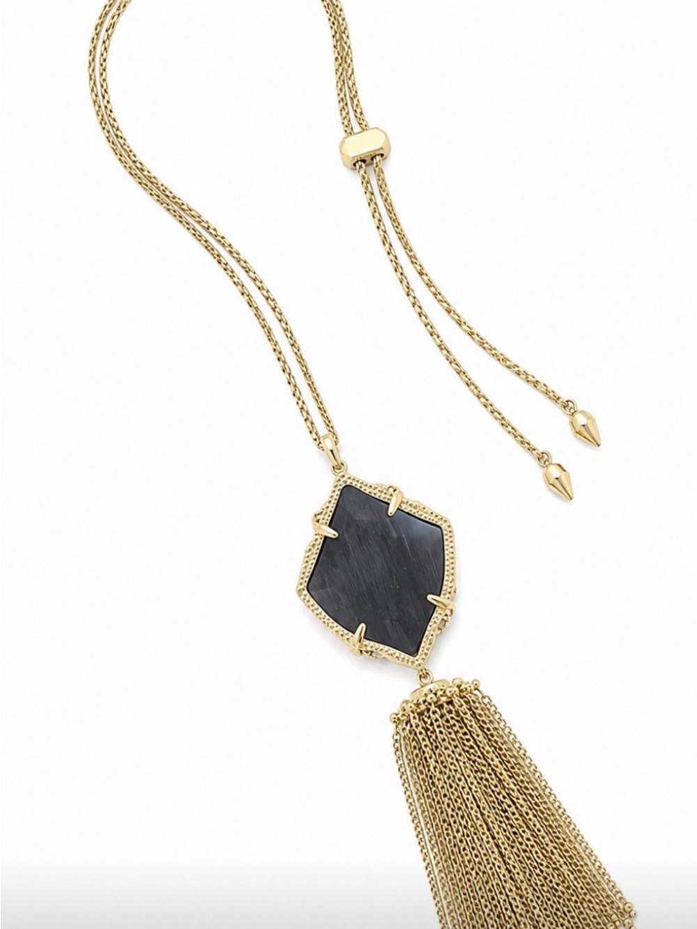 Kendra Scott Kingston Long Pendant Necklace in Slate Cats Eye